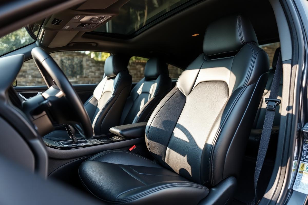 Detailed interior with leather seats
